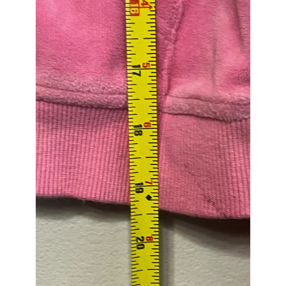 Juicy Couture‎ Forever 21 Pink Velour Rhinestone Zip Up Hoodie Y2K Medium - Picture 9 of 10
